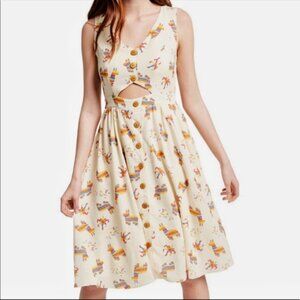 Modcloth Cutout Piñata Print Dress